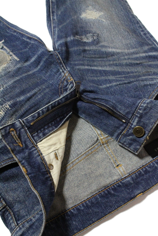 9 tapered damaged denim - 1piu1uguale3 Osaka - ウノピゥウノウ