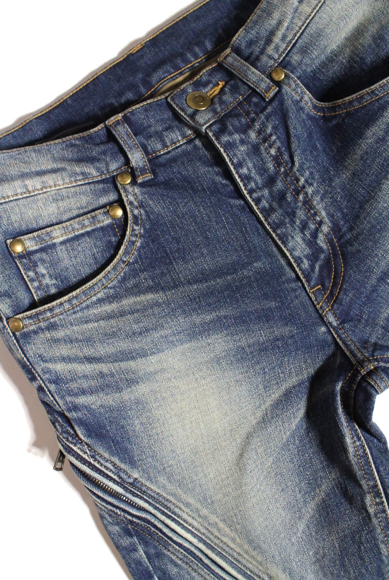 SHIRRING BIKER DENIM - progressive denim - 1piu1uguale3 Osaka